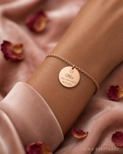 Personalized Baby Bracelet – Custom Engraved Keepsake